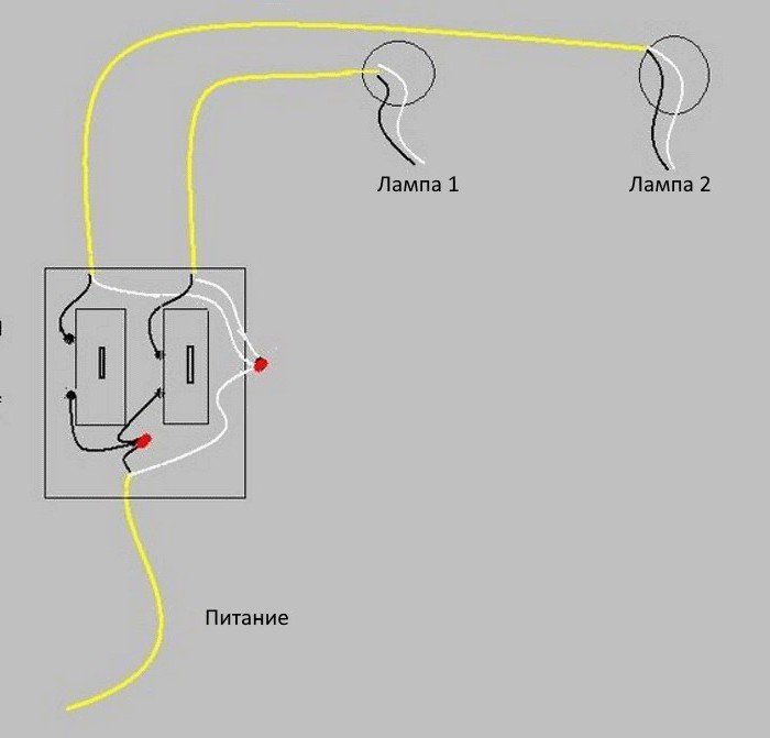 Comment connecter un interrupteur d'éclairage? Le schéma